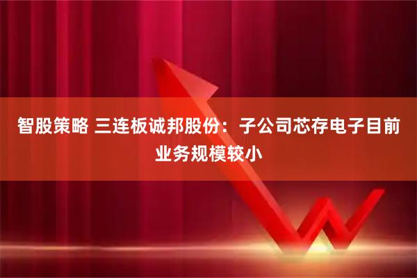 智股策略 三连板诚邦股份：子公司芯存电子目前业务规模较小