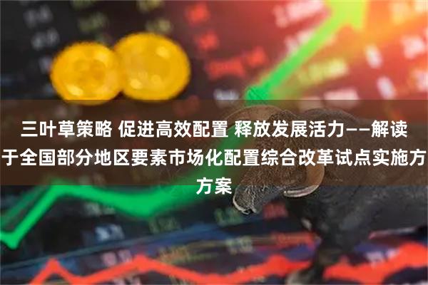 三叶草策略 促进高效配置 释放发展活力——解读关于全国部分地区要素市场化配置综合改革试点实施方案